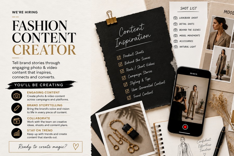 Fashion Content Creator role at a vetted ethical employer